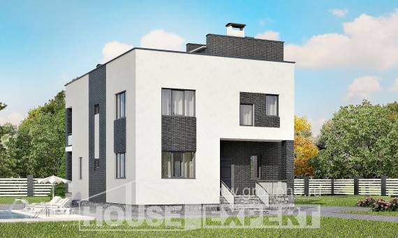 225-001-П Проект двухэтажного дома, средний домик из блока Атырау, House Expert