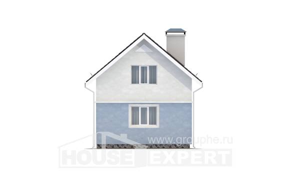 095-002-П Проект двухэтажного дома с мансардой, скромный домик из пеноблока Петропавловск, House Expert