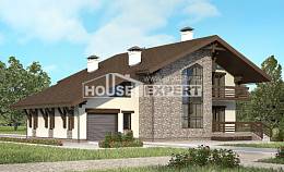 280-001-П Проект двухэтажного дома мансардный этаж и гаражом, просторный домик из кирпича Рудный, House Expert