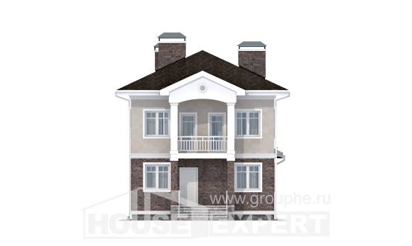 120-001-Л Проект двухэтажного дома, красивый коттедж из поризованных блоков, House Expert