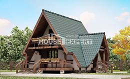 070-003-П Проект двухэтажного дома с мансардой, компактный домик из дерева, House Expert