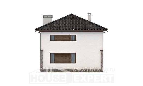 170-005-П Проект двухэтажного дома, небольшой коттедж из бризолита Рудный, House Expert