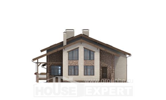 240-003-Л Проект двухэтажного дома мансардой, простой дом из кирпича Темиртау, House Expert