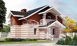 155-009-Л Проект двухэтажного дома мансардный этаж, бюджетный коттедж из арболита, House Expert