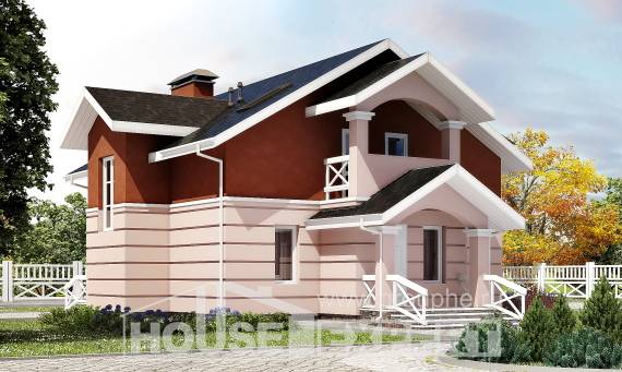 155-009-Л Проект двухэтажного дома мансардный этаж, классический дом из арболита, Темиртау