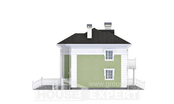 155-005-П Проект двухэтажного дома, компактный коттедж из теплоблока, Рудный