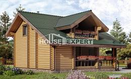 110-005-П Проект двухэтажного дома с мансардой, компактный дом из дерева, House Expert