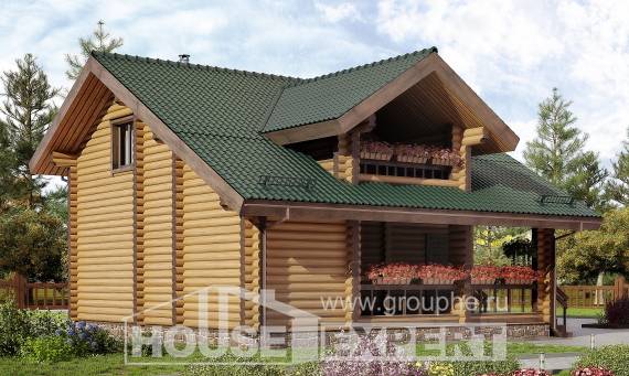 110-005-П Проект двухэтажного дома мансардой, современный коттедж из дерева, Кокшетау