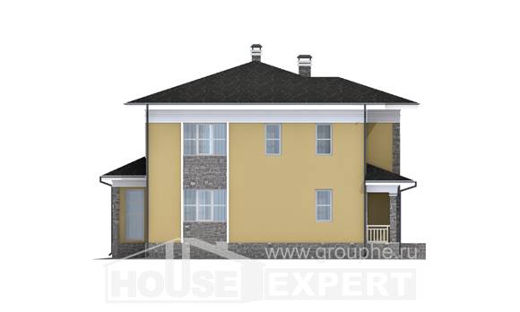155-011-Л Проект двухэтажного дома, небольшой коттедж из блока Петропавловск, House Expert
