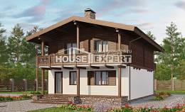 150-016-Л Проект двухэтажного дома мансардный этаж, доступный дом из блока Тараз, House Expert