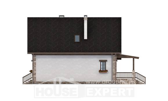 140-002-Л Проект двухэтажного дома мансардой, недорогой дом из твинблока Актобе, House Expert