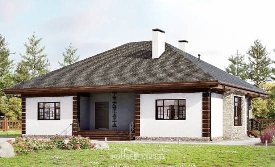 135-003-П Проект одноэтажного дома, небольшой домик из газобетона Павлодар | Проекты одноэтажных домов от House Expert