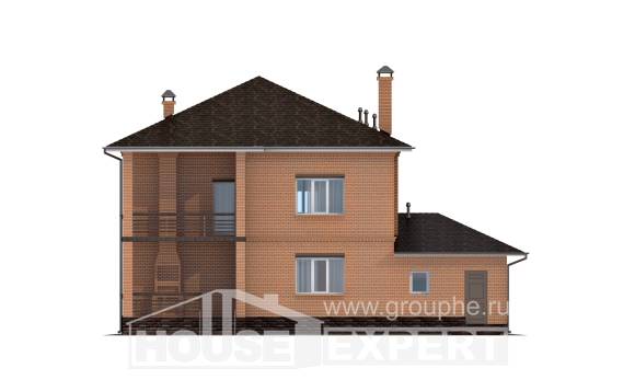 245-003-Л Проект двухэтажного дома, гараж, классический загородный дом из кирпича, Караганда