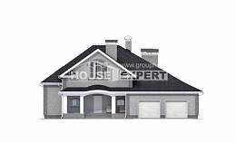 385-001-П Проект двухэтажного дома с мансардой, гараж, классический коттедж из бризолита Караганда, House Expert