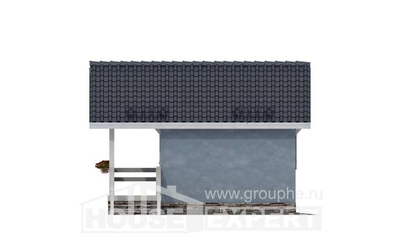 020-001-П Проект одноэтажного дома, крохотный коттедж из бревен, Караганда