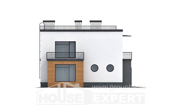 260-002-П Проект двухэтажного дома и гаражом, классический дом из твинблока Тараз, House Expert