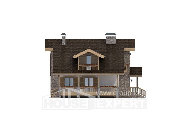 150-004-П Проект двухэтажного дома мансардный этаж, бюджетный дом из поризованных блоков, House Expert
