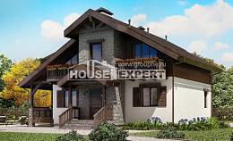 150-004-Л Проект двухэтажного дома с мансардой, компактный домик из поризованных блоков Экибастуз, House Expert