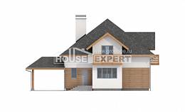 155-004-П Проект двухэтажного дома мансардой и гаражом, скромный домик из керамзитобетонных блоков, Петропавловск