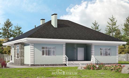 135-003-Л Проект одноэтажного дома, простой коттедж из теплоблока, Уральск