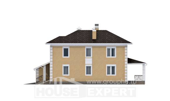 220-006-Л Проект двухэтажного дома и гаражом, красивый загородный дом из блока, Павлодар