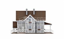 160-003-Л Проект двухэтажного дома мансардой, красивый коттедж из блока, Кокшетау
