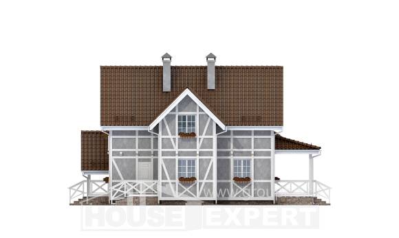 160-003-Л Проект двухэтажного дома с мансардой, недорогой загородный дом из газосиликатных блоков, Атырау