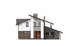 200-010-П Проект двухэтажного дома с мансардным этажом, гараж, средний загородный дом из поризованных блоков Павлодар, House Expert
