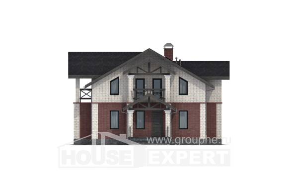 160-014-Л Проект двухэтажного дома, небольшой домик из поризованных блоков Семей, House Expert