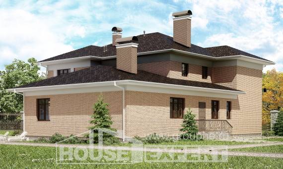 520-001-П Проект трехэтажного дома, просторный домик из бризолита, House Expert
