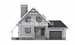 200-009-П Проект трехэтажного дома с мансардой и гаражом, классический коттедж из керамзитобетонных блоков, Семей