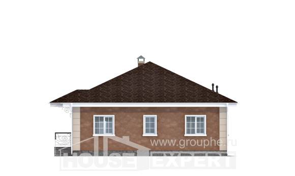 100-001-Л Проект одноэтажного дома, небольшой дом из керамзитобетонных блоков, Рудный