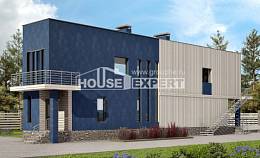 100-003-П Проект двухэтажного дома, недорогой загородный дом из блока, House Expert