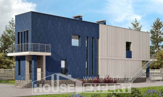 100-003-П Проект двухэтажного дома, доступный домик из твинблока Уральск, House Expert