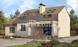150-015-Л Проект двухэтажного дома мансардный этаж и гаражом, экономичный дом из газосиликатных блоков, Кызылорда