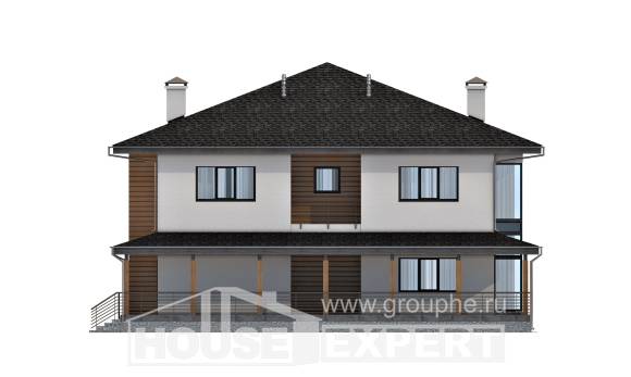 245-001-П Проект двухэтажного дома, простой загородный дом из поризованных блоков, Экибастуз