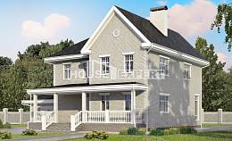 190-001-Л Проект двухэтажного дома, гараж, классический дом из кирпича Жанаозен, House Expert