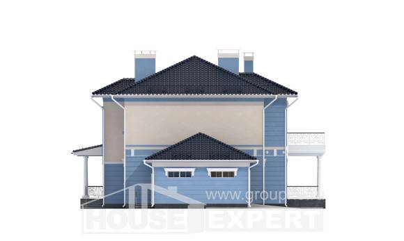 285-003-Л Проект двухэтажного дома и гаражом, уютный коттедж из кирпича Петропавловск, House Expert