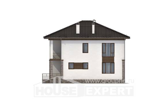 170-005-П Проект двухэтажного дома, компактный домик из бризолита, Актау