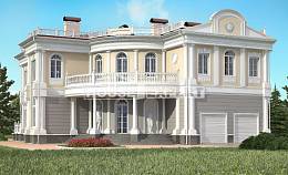 505-001-П Проект двухэтажного дома, гараж, классический коттедж из поризованных блоков Алма-Ата, House Expert