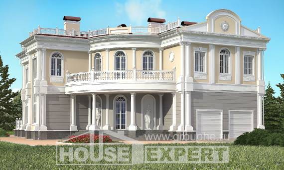 505-001-П Проект двухэтажного дома, гараж, классический загородный дом из поризованных блоков, Шымкент