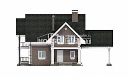 140-003-П Проект двухэтажного дома с мансардным этажом, гараж, экономичный домик из блока Кокшетау, House Expert