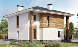 180-015-П Проект двухэтажного дома, современный загородный дом из твинблока, House Expert