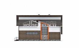 200-010-П Проект двухэтажного дома мансардой и гаражом, простой коттедж из арболита Тараз, House Expert