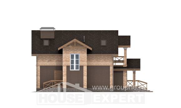160-014-П Проект двухэтажного дома, компактный коттедж из блока Темиртау, House Expert