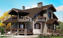 150-004-Л Проект двухэтажного дома с мансардой, бюджетный коттедж из пеноблока Костанай, House Expert