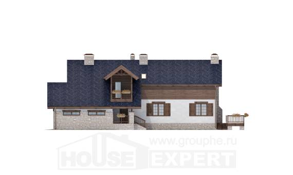 240-002-Л Проект двухэтажного дома с мансардным этажом и гаражом, средний домик из блока, Кызылорда