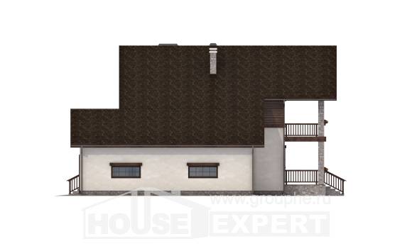 200-003-П Проект двухэтажного дома и гаражом, уютный дом из поризованных блоков, Атырау