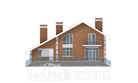 190-006-П Проект двухэтажного дома мансардой и гаражом, современный загородный дом из керамзитобетонных блоков, Кызылорда