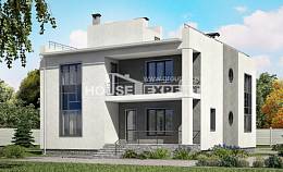255-001-П Проект двухэтажного дома, гараж, уютный загородный дом из твинблока Кокшетау, House Expert